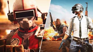 Split image featuring a helmeted soldier in Arc Raiders, and a helmeted soldier in PUBG.