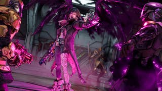 A character in Borderlands 4 stopping someone in their tracks with magic powers.