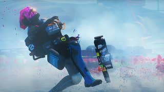 A character being shot in Marathon.