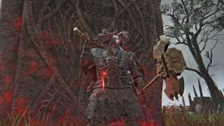 The Raider standing near his stele in Elden Ring Nightreign