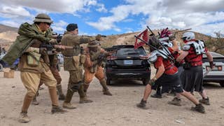 Some Fallout fans cosplaying as NCR and Caesar's Legion soldiers.