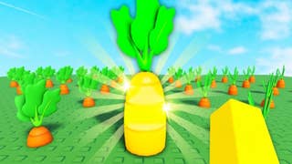 A large golden carrot in Grow a Garden
