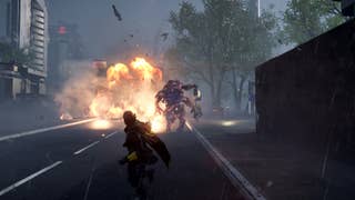 A Helldiver fighting an Illuminate Fleshmob in Helldivers 2.