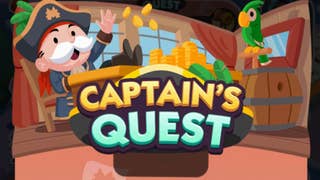Artwork for the Monopoly Go Captain's Quest event showing the Monopoly mascot dressed up as a pirate.