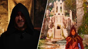 Lucien Lachance in Oblivion Remastered alongside a Mythic Dawn cultist in Mankar Camoran's Paradise.