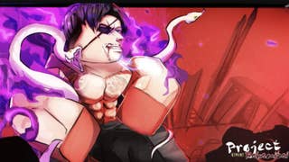 Artwork for the Roblox game Project Bakamitai showing a Yakuza-inspired character.