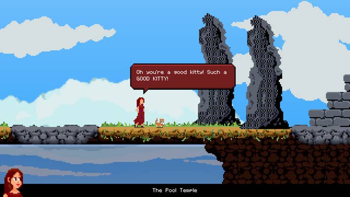 Quantum Witch's Ren can be seen praising a cat