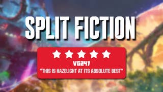 Split Fiction review header with a 5* score and a strap that reads: "This is Hazelight at its absolute best"